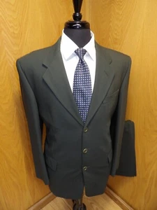 Gianni Manzoni Mens Suit 40r 28 X 30 Dark Olive 100% Wool   L#103 - Picture 1 of 8