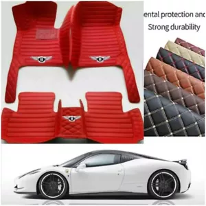 For Bentley Continental GT Floor Mats Waterproof PU Leather Luxury Custom Carpet - Picture 1 of 22