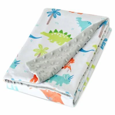 Детское одеяло Boritar норковое одеяло с пунктирной подложкой с принтом динозавров 30 дюймов x 40 дюймов - Изображение 1 из 4