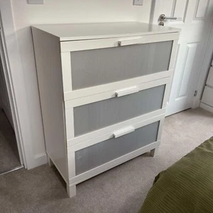 IKEA White Brimnes 3 Drawer Chest Of Drawers good condition - Picture 1 of 2
