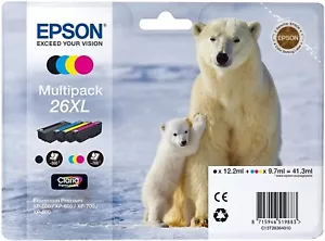 CARTUCCIA EPSON 26 XL ORSO ORIGINALE - MULTIPACK COLORI - Imagen 1 de 6