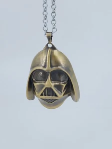 Darth Vader Helmet - Bronze Toned Pendant Necklace - 2012 Plasticolor Star Wars - Picture 1 of 10