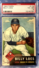 1953 Topps Billy Loes #174 PSA 4 VG-Excellent Brooklyn Dodger’s