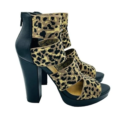 Report Tacones Mujer Talla 6 Cupcake Estampado Leopardo Elástico Tirantes Cremallera Plataforma Foto 1 de 4