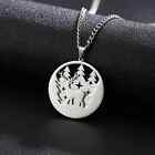 Forest Wild Deer Necklace Stainless Steel Double Pendant Fashion Animal Jewelry