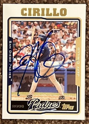 Tarjeta Topps 2005 autografiada firmada por Jeff Cirillo de los Padres de San Diego Foto 1 de 2