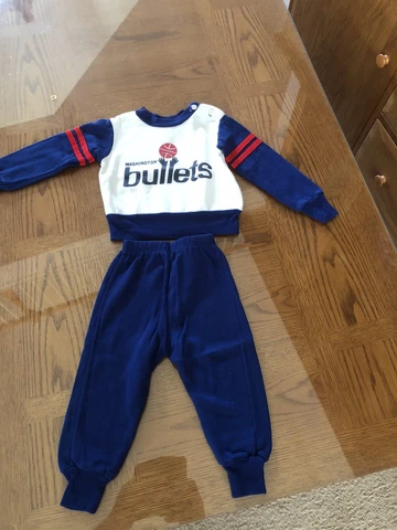 Vintage Washington Bullets Infant Pajama Set, Size 24 Months, NBA Cover