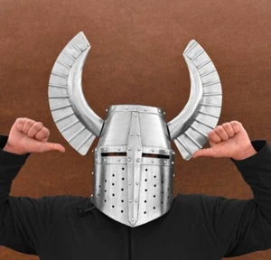 Mittelalter Ritter German Flügel gehörnter Krieger Cosplay LARP Helm - Bild 1 von 7
