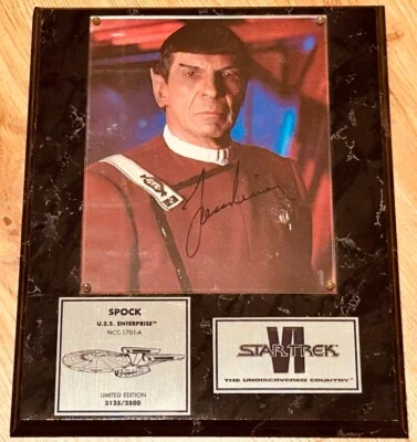 Placa fotográfica 8x10 autografiada firmada por Leonard Nimoy Star Trek VI película Foto 1 de 2