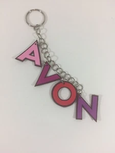 AVON Dangling Letter Key Chain Rubber Pink Purple New Free Shipping - Picture 1 of 6