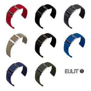 Eulit Palma Pacific Perlon-Uhrenarmband 2-teilig (314) - 8 Farben - 3 Breiten - Picture 1 of 11