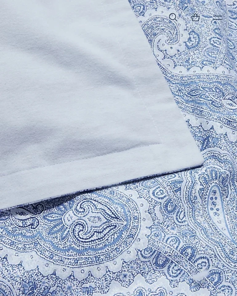 Lauren Ralph Lauren Bantry Paisley Cotton Flannel Full/Queen Duvet Set Blue 3PC