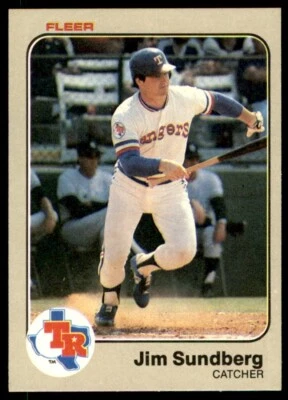 1983 Fleer - #580 Jim Sundberg Texas Rangers Baseball Card  - Image 1 of 2