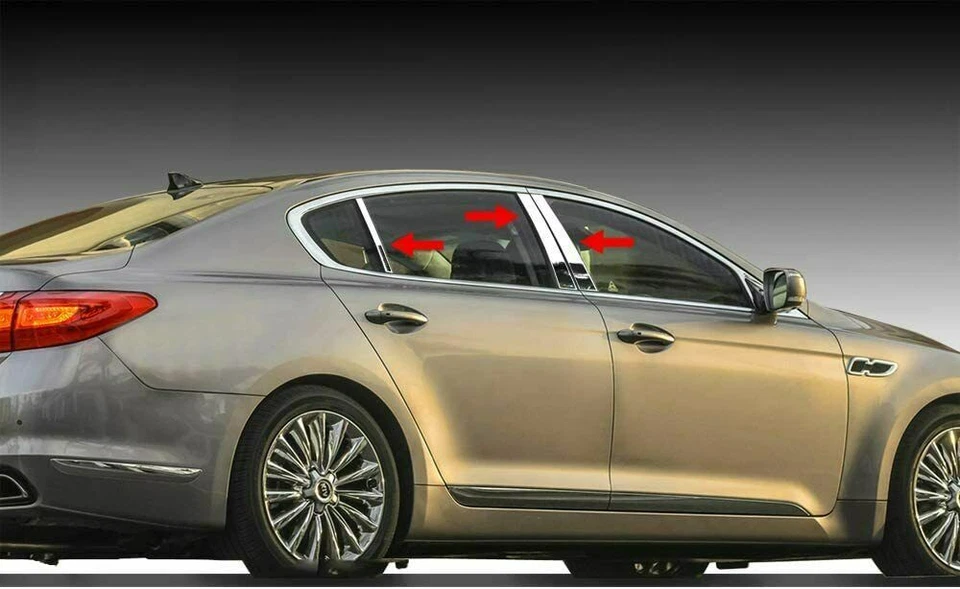 For 2015-2017 Kia K900 6PC Stainless Steel Chrome Pillar Post Trim - Image 1 of 1