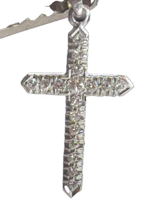 0.50ct.t.w Diamond Cross Pendant In Platinum - Picture 1 of 7