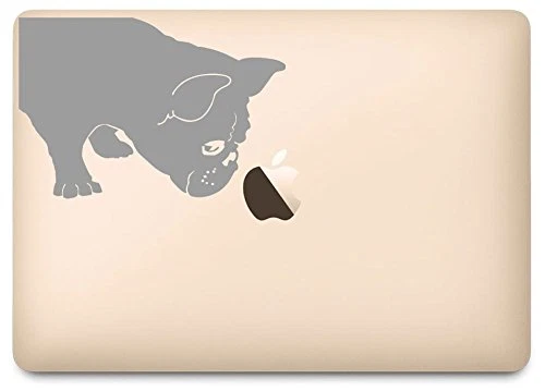 Silver French Bulldog Sniff Decal for 12 inch Laptops - Image 1 of 1