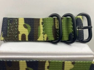 22 mm Nylon ballistisch grün Camouflage Militärstil Uhrenarmband mit einfachem Federsteg - Bild 1 von 4