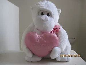 Atico MONO DULCE CORAZÓN ROSA XOXO 16" Peluche Animal de Peluche Blanco - Imagen 1 de 4