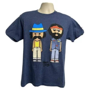 Cheech & Chong Blue Graphic SS T-Shirt Medium Stretch Lightweight Cotton Unisex - Picture 1 of 5