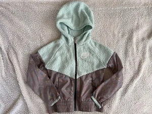 Kids Nike Windbreaker Jacket In Light Blue And Speckled Gray Size 4/5 - Picture 1 of 4