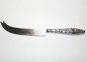 Antico coltello per formaggio Gorham 1890 argento sterling respinto foglia verde & Crosby - Foto 1 di 6