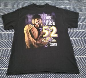 Ray Lewis Shirt Mens Large Rays Last Ride  2013 Baltimore Ravens Football NFL