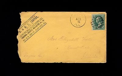 Foster Sewing Machine Supplies Needles Chromos Clay City IL 1881 Cover Letter 9m - Image 1 of 3