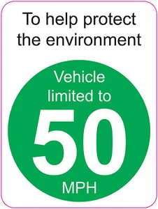  LIMITED TO 50 MPH | TO HELP PROTECT THE ENVIRONMENT VAN/WAGON [ 120x160mm ] - Picture 1 of 4