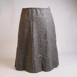 George Gr. 12 braun Tweed Faltenrock seitlicher Reißverschluss Academia adretter Stil - Bild 1 von 8