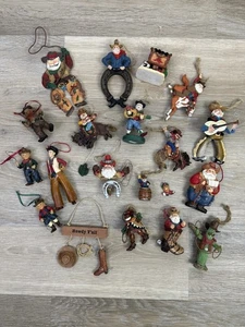 Western Christmas Ornament Lot Cowboy Country Outlaw Santa Holiday Decor 19 Pc - Picture 1 of 13