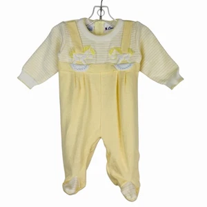 Vintage Carter’s Acrylic Knit Footed One Piece Romper Rocking Horses Size 3 Mo - Picture 1 of 11