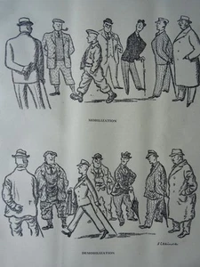 1945 Impresión Original Segunda Guerra Mundial Antes y Después - Movilización y Desmovilización - Imagen 1 de 2