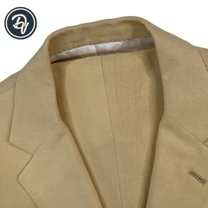 Mens 42 R Martin Greenfield Clothiers x Loro Piana 100 % Linen Solid Tan Suit - Picture 1 of 24