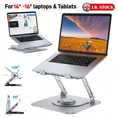 360° Metal Portable Laptop Tablet Stand Desktop Riser Bracket Adjustable Holder - Image 1 of 4