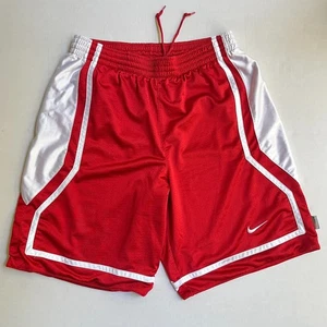 Vtg Y2K Nike Money Basketball Shorts Mens L Red White HOOPS Silver Tag FLAW - Picture 1 of 7