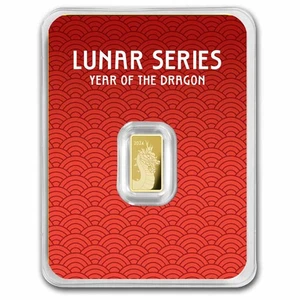 1 gram Gold Bar - 2024 APMEX Year of the Dragon (TEP, Series 2) - Picture 1 of 4