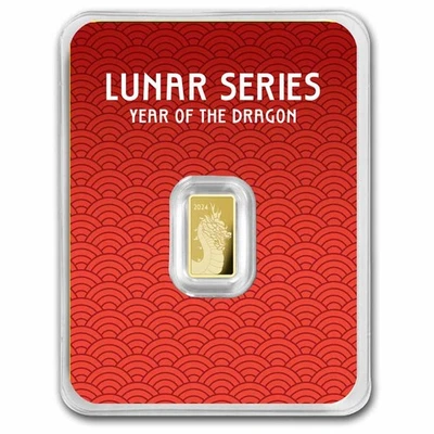 1 gram Gold Bar - 2024 APMEX Year of the Dragon (TEP, Series 2) - Image 1 of 4