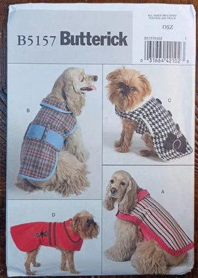 UCFF  Sz OSZ Butterick B5157 Dog  Coats Pattern   - Image 1 of 2