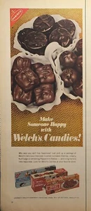 Welch's Candy Fudge Cordialed Cherries Peppermint Patties anuncio impreso vintage 1965 - Imagen 1 de 4