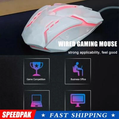 Wired Gaming Mouse LED Laptop PC Computer Optical Mice computer d.1w mouse Z7C0 - Image 1 of 4