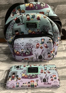 Lot Loungfly Back Pack and wallet Hocus Pocus satchel mini backpack disney - Picture 1 of 12