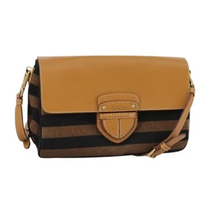 PRADA Shoulder Bag Canvas Brown Gold Auth 111606 - Picture 1 of 24