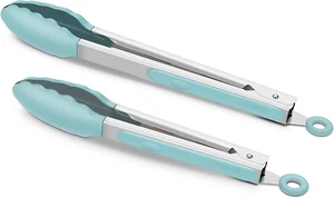 9-Inch & 12-Inch Cooking Tongs,Premium Silicone Set of 2 BPA Free Non-Stick Tong - Picture 1 of 12