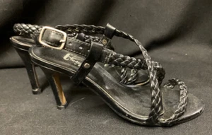 Sandali Cenerentola di Boston cinturino nero tessuto pelle Tampa taglia 2M - Foto 1 di 6