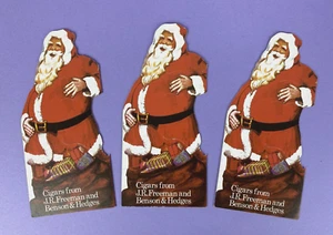 3 Vintage Benson & Hedges Cigars Father Xmas Unused Die Cut Cigar Gift Cards - Bild 1 von 3