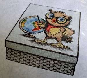 3D DIY Plastic Canvas Stitch Needlecraft Kit Owl Box P001 - Picture 1 of 4