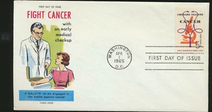 #1263 Kreuzzug gegen Krebs Fluegel Cachet FDC unadressiert 1965 LOT 1514 - Bild 1 von 1