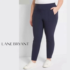 Neu ohne Etikett Lane Bryant schmale Hose für unterwegs 18 Petite marineblau 90 $ Stretch Knöchelüberzieher - Bild 1 von 12