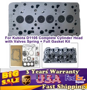 Se adapta a culata Kubota ZD28 ZD1211 + resorte de válvulas + kit de junta completa motor D1105 - Imagen 1 de 13