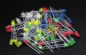 LED Diode F3 White Green Red Blue Yellow Orange Red DIY Light Emitting Diode 3mm - Picture 1 of 32
